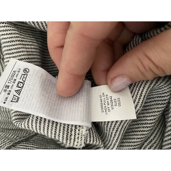 Gap Easy Pant Linen Blend in Off White Stripe Women’s Size XL - Picture 6 of 9